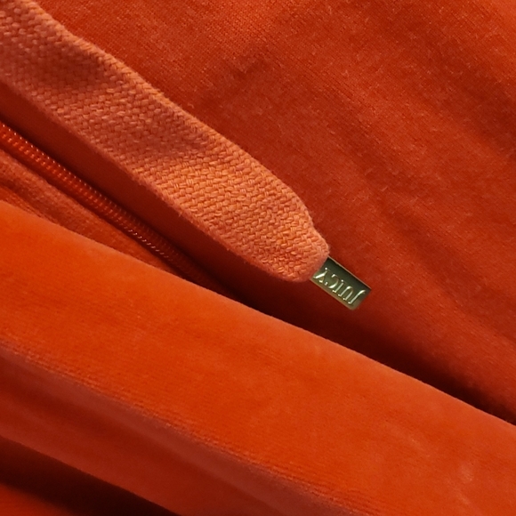 Vintage Juicy Couture Large Red Pink Cotton Velour Full Zip Hoodie Sweatshirt - Picture 6 of 16